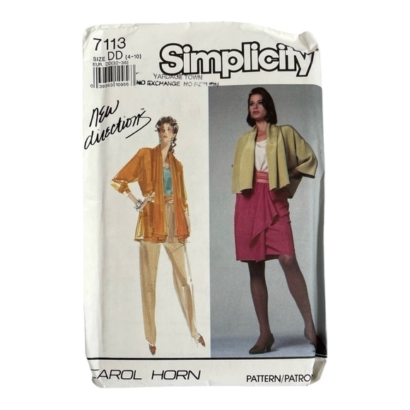Vintage Simplicity 7113 Sewing Pattern for Women’s Suit
Size DD 4-10 - Picture 2 of 3